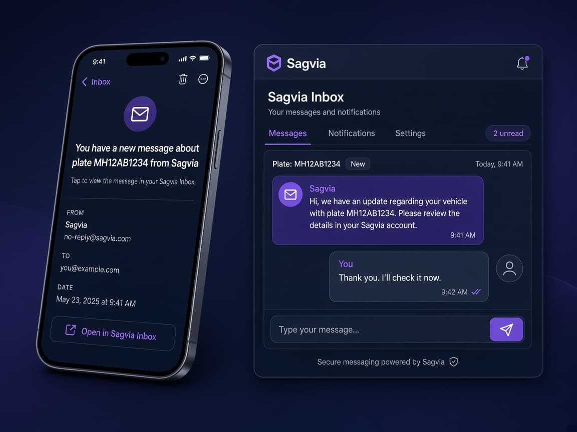 Sagvia inbox conversation screen
